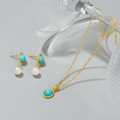 Maillard Natural Tigers Eye Pearl Necklace