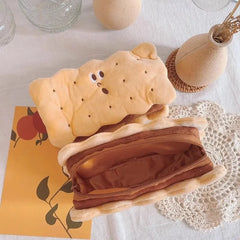 Sandwich Biscuit Modeling Pencil Case Student Portable Plush Sand Sculpture