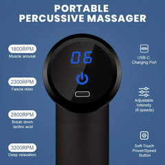 Portable Fascial Massage Gun Electric Percussion Pistol Massager Body Relaxation