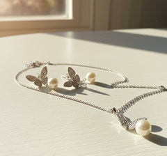 Butterfly & Pearl Drop Set